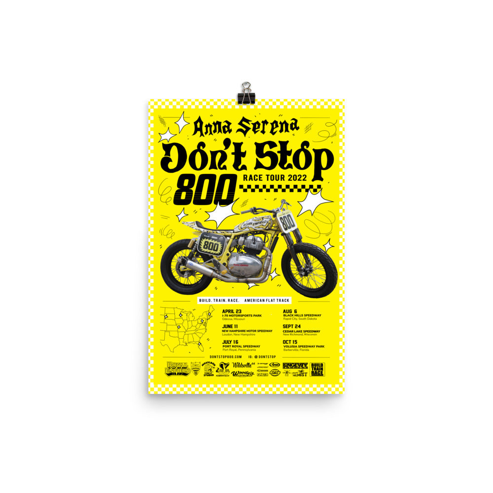 Dont Stop 800 Race Tour 2022 Poster