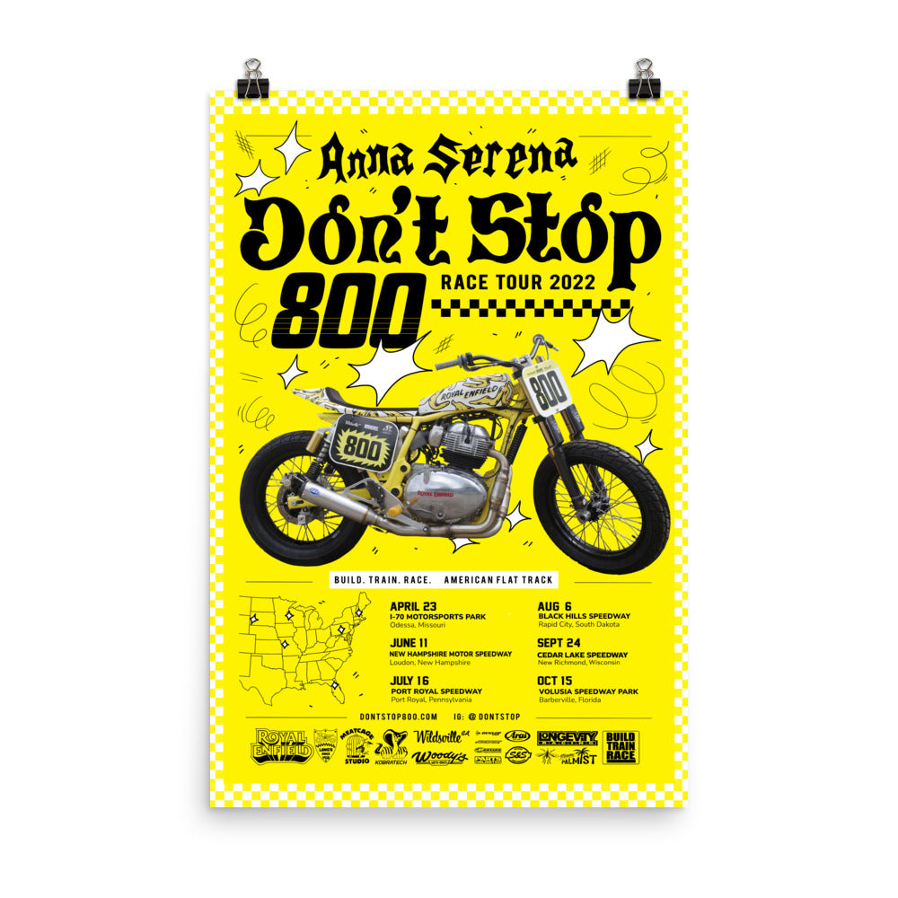 Dont Stop 800 Race Tour 2022 Poster